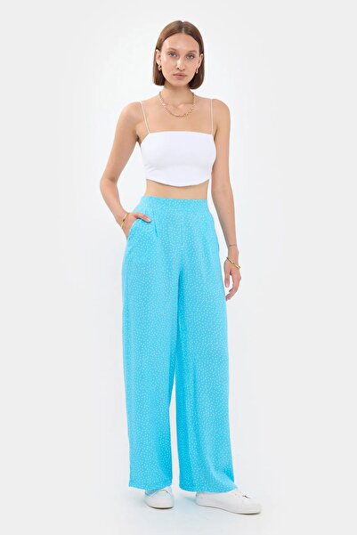 Hiccup Pantaloni drepți cu buline și talie înaltă