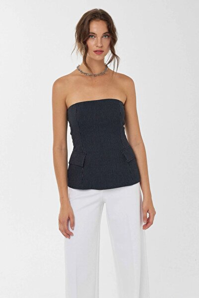 Hiccup Striped strapless top