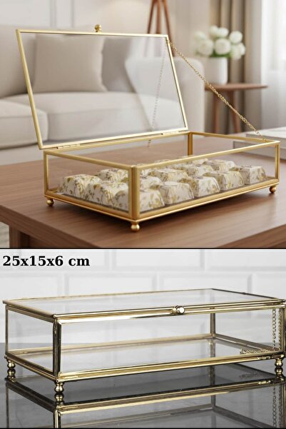 Dantelux Cutii de mireasă din sticlă cu cadru și capac (goale) Trunchiuri mic...