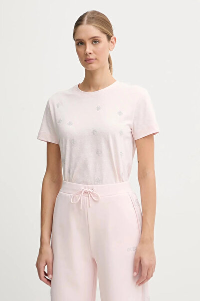 Guess Γυναικείο πολύχρωμο μπλουζάκι Rhombus με κανονική εφαρμογή V5BI14I3Z14-...