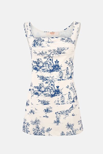 Hiccup Kolsuz Baskılı Mini Elbise