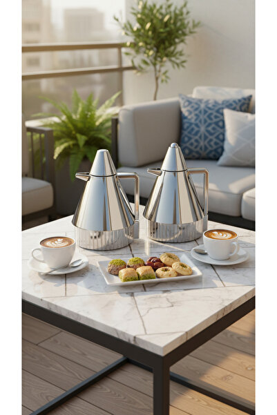 Generic A stylish and modern 1-liter tea and coffee thermos set