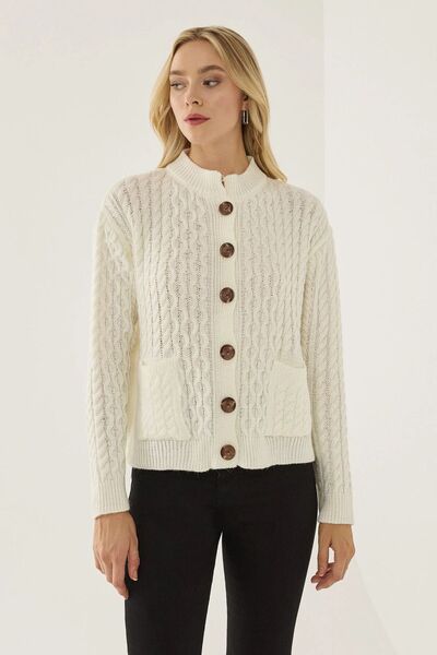 Hiccup Textured knitted cardigan with buttons