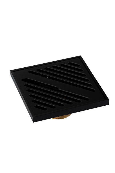 Trendy's Sifon pardoseala 10×10 cm, iesire pe 40 mm, negru Mat