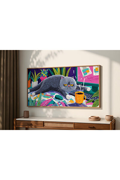 woodhomeworks Tek Parça Gerçek Ahşap Yatay Panorama Çerçeveli Tablo evde calı...