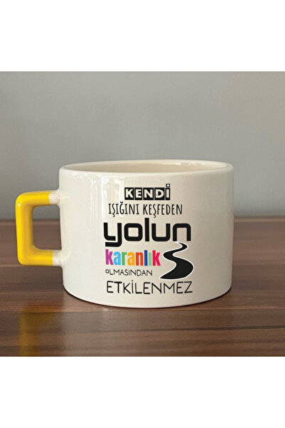 Kırtasiye Ofisi Exploring Your Own Light Yellow Handle Square Motivational Gi...