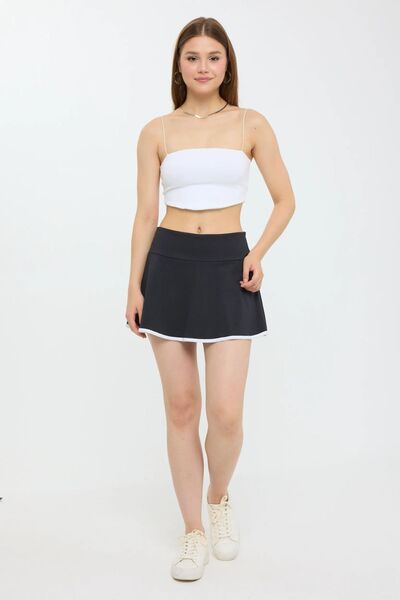 Hiccup Simple woven skirt with mid-rise and elastic waist