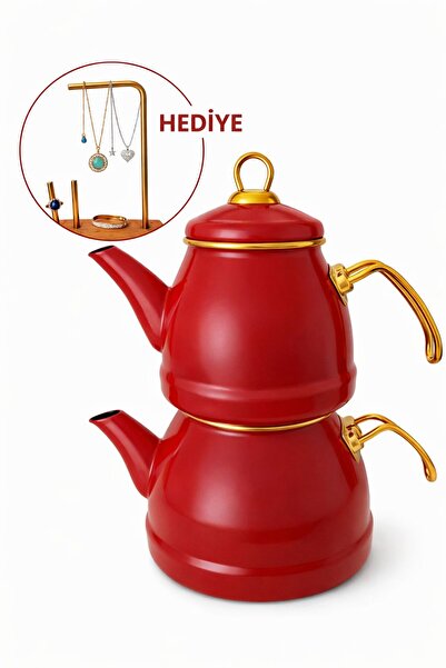Bee's Knees Emaye Teapot Red Vintage