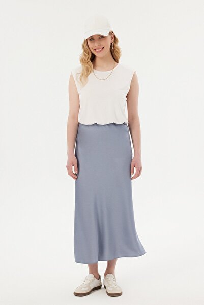 Hiccup Fustă maxi din satin cu talie înaltă