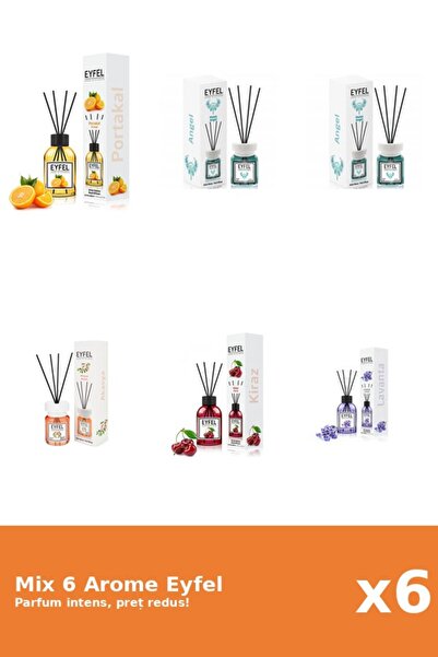 Eyfel Set 6 Mix Eyfel: 1x Acacia, 2x Angel, 1x Cirese, 1x Lavanda, 1x Portocala