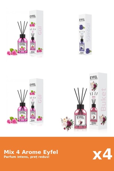 Eyfel Set 4 Mix Eyfel: 1x Bouquet, 2x Trandafir, 1x Zambile