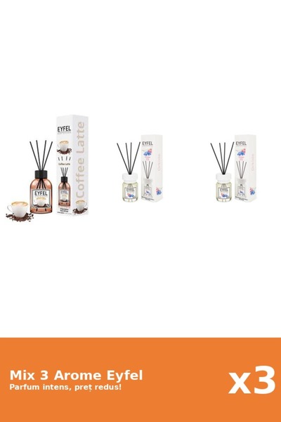 Eyfel Set 3 Mix Eyfel: 1x Cafea, 2x Orhidee