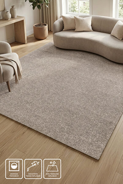 PetraHome Bella Salon Oturma ve Çocuk Odası Yumuşak Dokulu Tuft Halı-Bej