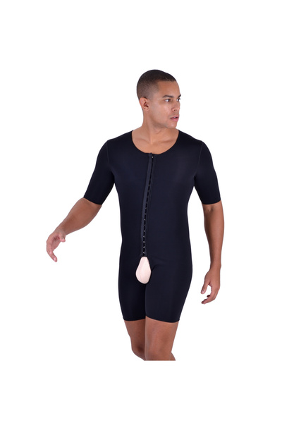 ORTHOSUN Men's Post-Liposuction Agragled Sleeved Over-Knee Recovery Support C...