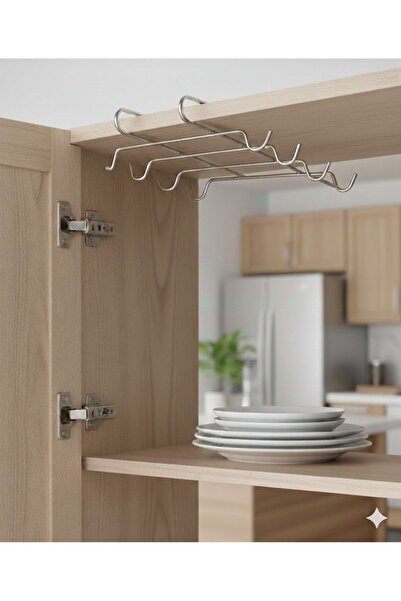 UG Home حامل أكواب معدني من الكروم مع 10 خطافات، رف تعليق الأكواب داخل الخزانة