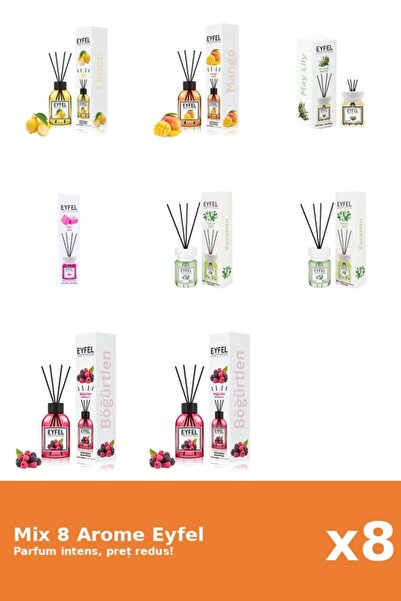 Eyfel Set 8 Mix Eyfel: 1x Bubble Gum, 2x Fructe De Padure, 2x Iasomie, 1x Lac...