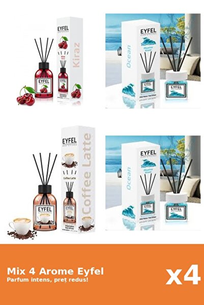 Eyfel Set 4 Mix Eyfel: 1x Cafea, 1x Cirese, 2x Ocean