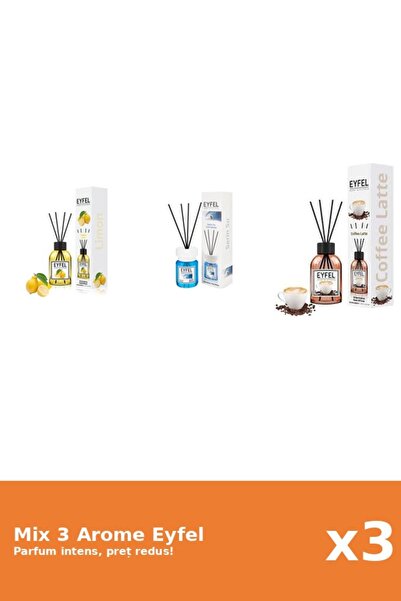 Eyfel Set 3 Mix Eyfel: 1x Cafea, 1x Cool Water, 1x Lamaie