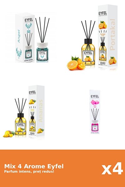 Eyfel Set 4 Mix Eyfel: 1x Ananas, 1x Angel, 1x Bubble Gum, 1x Portocala