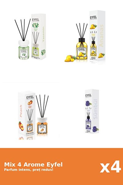 Eyfel Set 4 Mix Eyfel: 1x Ananas, 1x Iasomie, 1x Piersica, 1x Zambile