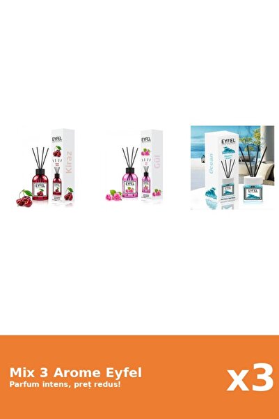 Eyfel Set 3 Mix Eyfel: 1x Cirese, 1x Ocean, 1x Trandafir