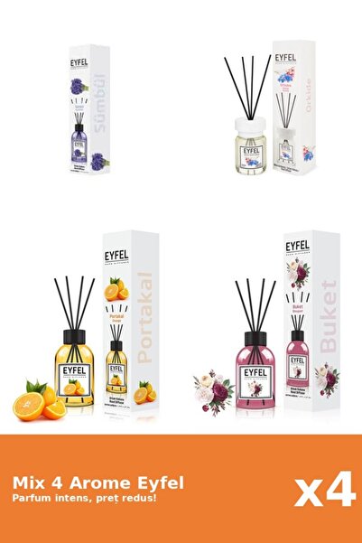 Eyfel Set 4 Mix Eyfel: 1x Bouquet, 1x Orhidee, 1x Portocala, 1x Zambile