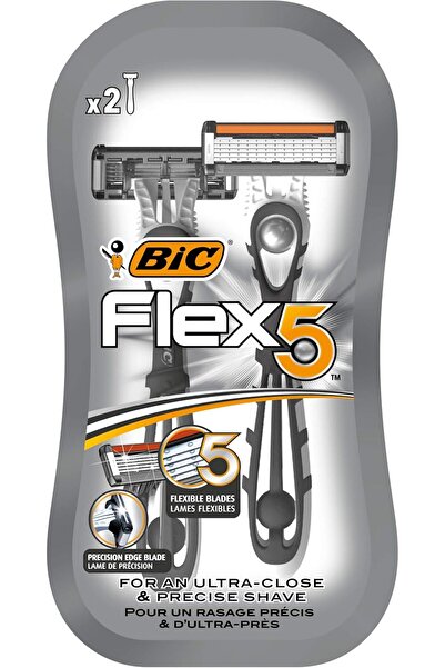 Bic Flex 5 Men's Razors - Pack Of 2 - Disposable Razors With Five Nano-Tech, ...