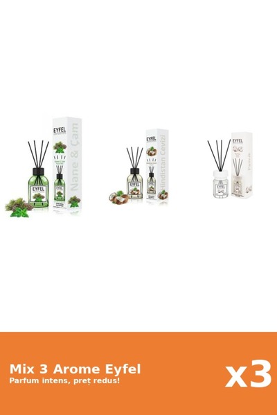 Eyfel Set 3 Mix Eyfel: 1x Bumbac, 1x Nuca De Cocos, 1x Pin Si Menta