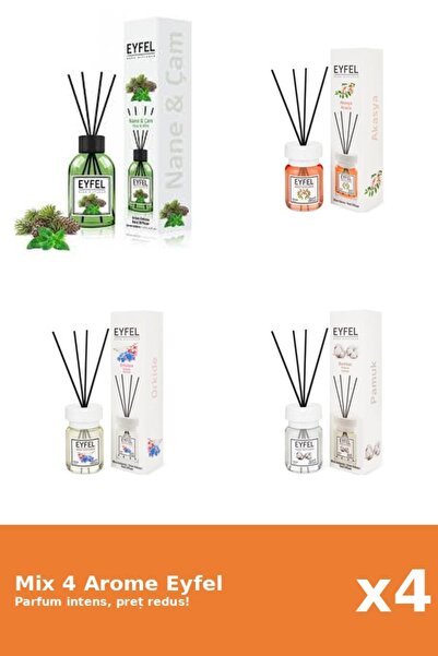 Eyfel Set 4 Mix Eyfel: 1x Acacia, 1x Bumbac, 1x Orhidee, 1x Pin Si Menta