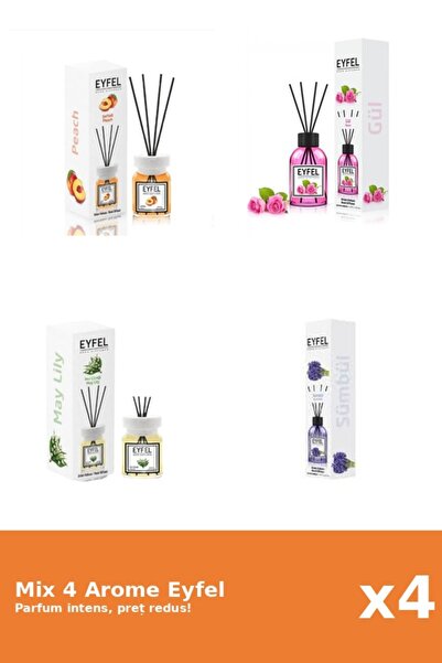 Eyfel Set 4 Mix Eyfel: 1x Lacramioare, 1x Piersica, 1x Trandafir, 1x Zambile