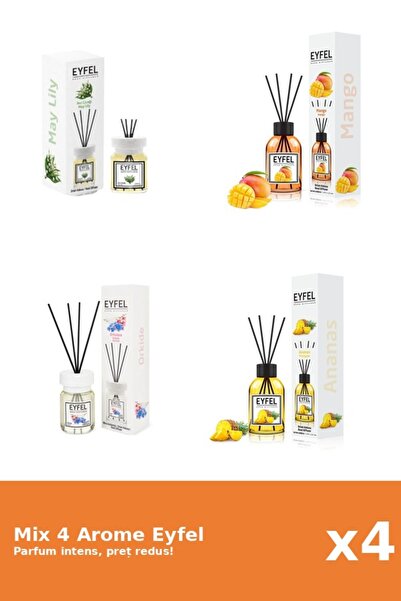 Eyfel Set 4 Mix Eyfel: 1x Ananas, 1x Lacramioare, 1x Mango, 1x Orhidee