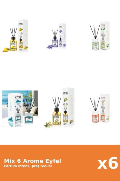 Eyfel Set 6 Mix Eyfel: 1x Acacia, 1x Ananas, 1x Iasomie, 1x Lavanda, 1x Mana ...