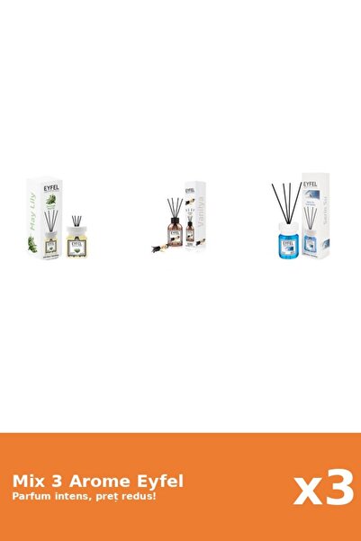Eyfel Set 3 Mix Eyfel: 1x Cool Water, 1x Lacramioare, 1x Vanilie