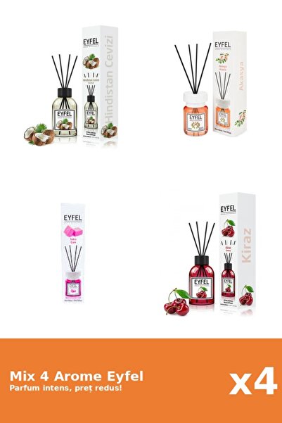 Eyfel Set 4 Mix Eyfel: 1x Acacia, 1x Bubble Gum, 1x Cirese, 1x Nuca De Cocos