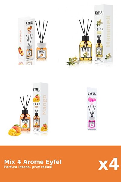 Eyfel Set 4 Mix Eyfel: 1x Bubble Gum, 1x Mana Maicii Domnului, 1x Mango, 1x P...