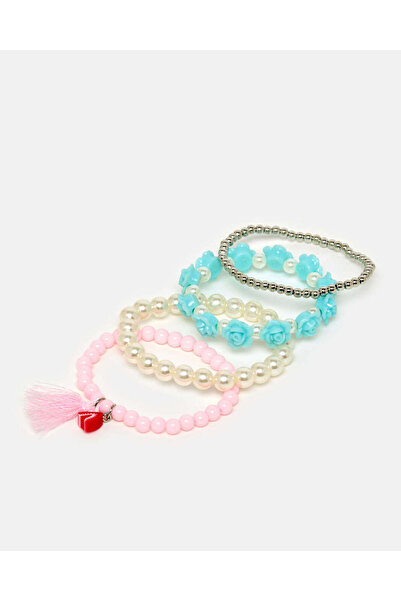 REDTAG مجموعة أساور مزخرفة متنوعة للبنات (عبوة من 4 قطع)