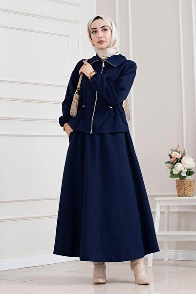 Sevitli Buy Tünelli Skirt with Zipper Detail - Dark Blue