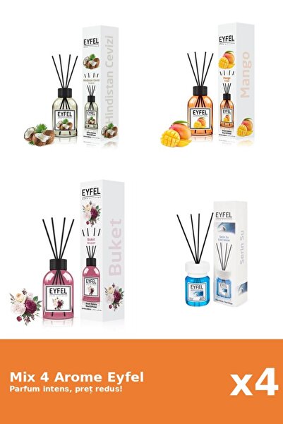 Eyfel Set 4 Mix Eyfel: 1x Bouquet, 1x Cool Water, 1x Mango, 1x Nuca De Cocos