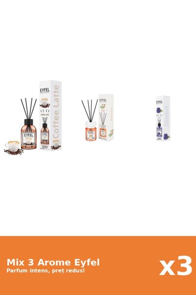 Eyfel Set 3 Mix Eyfel: 1x Acacia, 1x Cafea, 1x Zambile