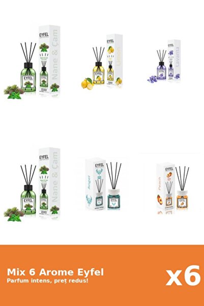 Eyfel Set 6 Mix Eyfel: 1x Angel, 1x Lamaie, 1x Lavanda, 1x Piersica, 2x Pin S...