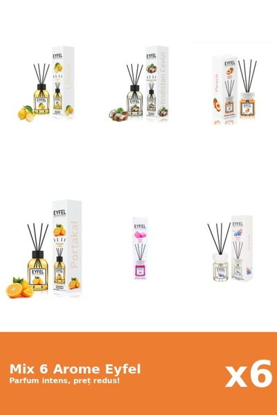 Eyfel Set 6 Mix Eyfel: 1x Bubble Gum, 1x Lamaie, 1x Nuca De Cocos, 1x Orhidee...