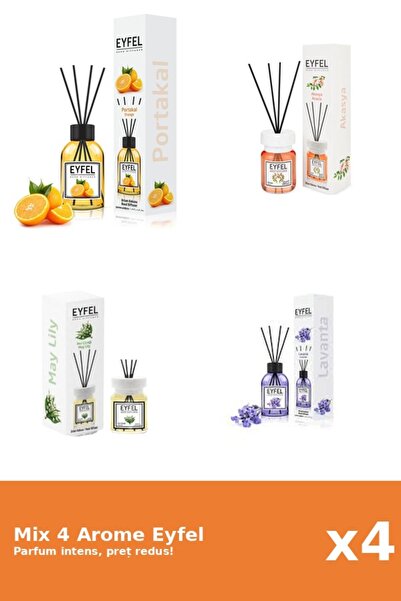 Eyfel Set 4 Mix Eyfel: 1x Acacia, 1x Lacramioare, 1x Lavanda, 1x Portocala