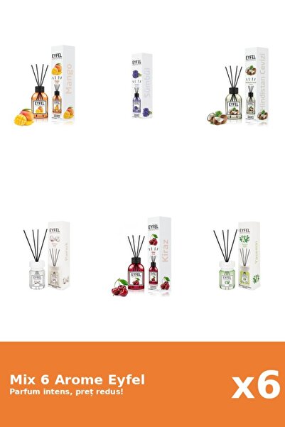 Eyfel Set 6 Mix Eyfel: 1x Bumbac, 1x Cirese, 1x Iasomie, 1x Mango, 1x Nuca De...