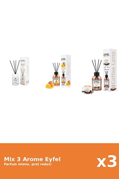Eyfel Set 3 Mix Eyfel: 1x Bumbac, 1x Cafea, 1x Mango