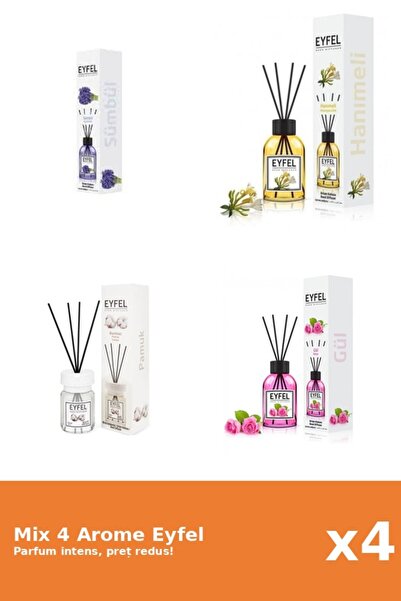 Eyfel Set 4 Mix Eyfel: 1x Bumbac, 1x Mana Maicii Domnului, 1x Trandafir, 1x Z...