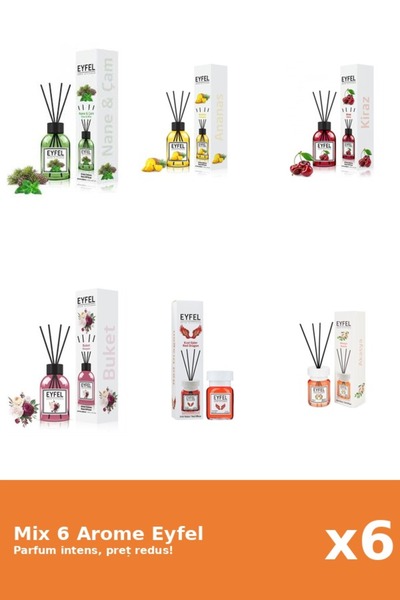 Eyfel Set 6 Mix Eyfel: 1x Acacia, 1x Ananas, 1x Bouquet, 1x Cirese, 1x Pin Si...