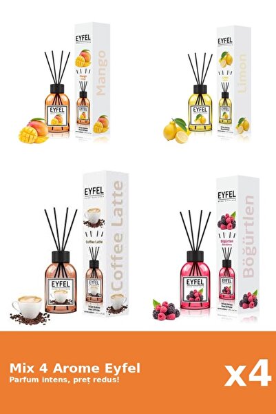 Eyfel Set 4 Mix Eyfel: 1x Cafea, 1x Fructe De Padure, 1x Lamaie, 1x Mango