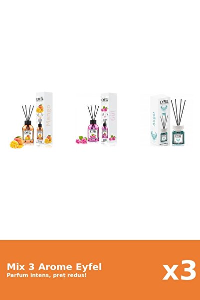 Eyfel Set 3 Mix Eyfel: 1x Angel, 1x Mango, 1x Trandafir