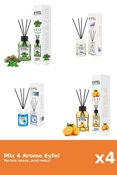 Eyfel Set 4 Mix Eyfel: 1x Cool Water, 1x Orhidee, 1x Pin Si Menta, 1x Portocala
