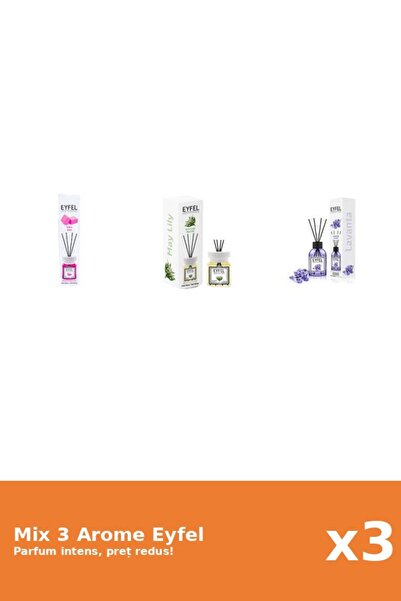 Eyfel Set 3 Mix Eyfel: 1x Bubble Gum, 1x Lacramioare, 1x Lavanda